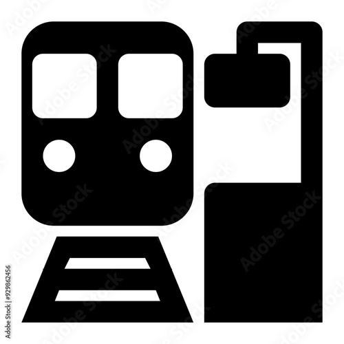 train station, railway station, subway station, train, railway, public transport, transportation solid or glyph icon