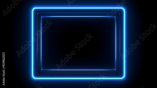 Blue neon frame background