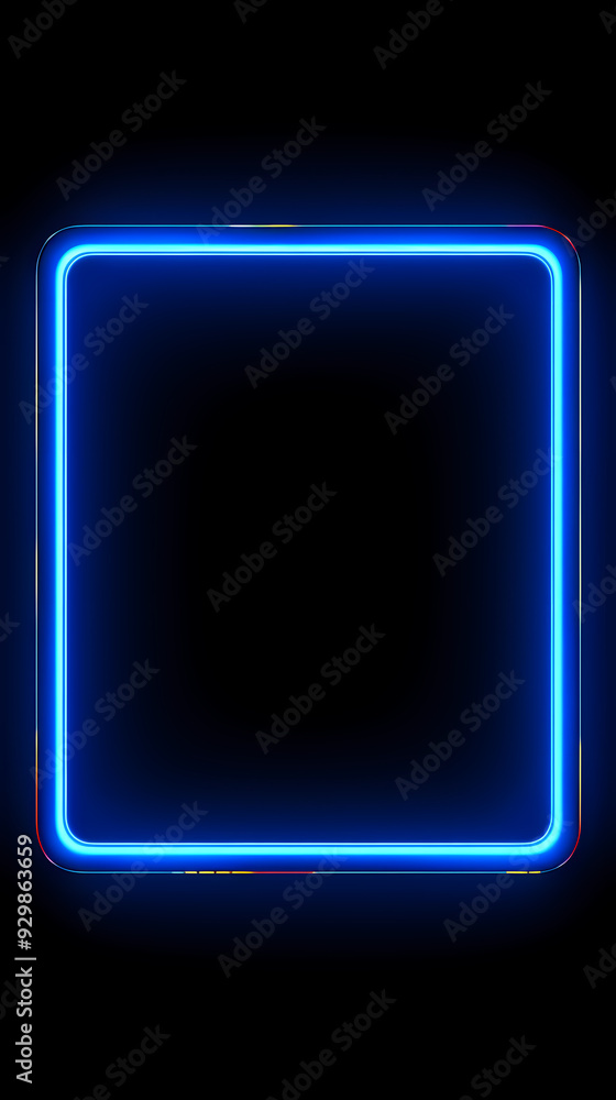 Blue neon frame background Blue neon frame background