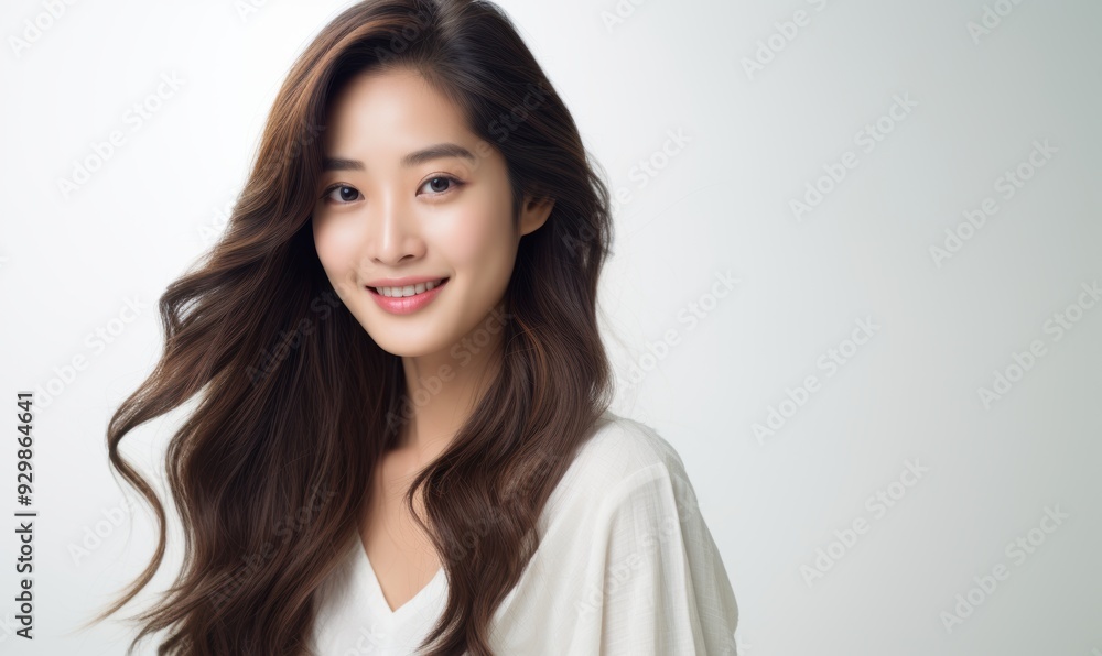 casual portrait features a young woman with straight hair and a soft smile, highlighted by a crisp white shirt and a bright, clean background. casual portrait features a young woman with straight hair and a soft smile, highlighted by a crisp white shirt and a bright, clean background.