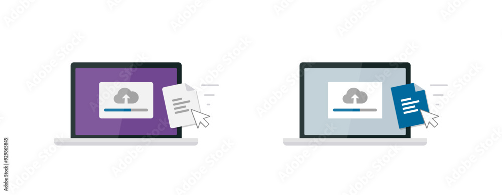 Upload a file to the cloud using a laptop Upload a file to the cloud using a laptop