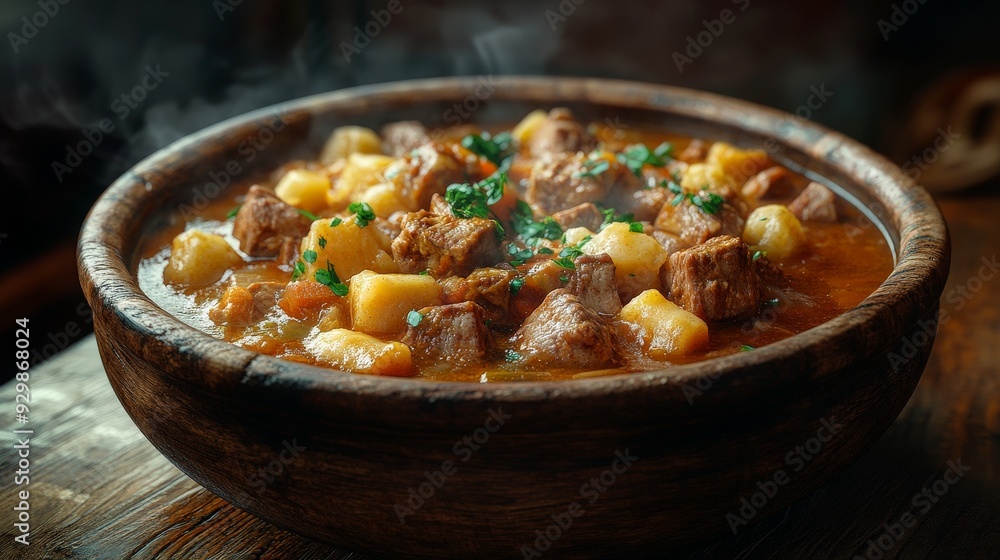 Authentic German Stew in a Rustic Kitchen Setting Authentic German Stew in a Rustic Kitchen Setting