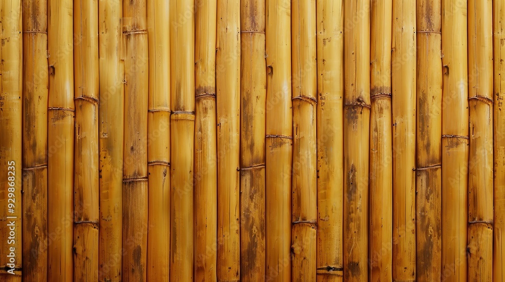 Fototapeta premium A minimalist, fullscreen background of evenly spaced bamboo poles with a uniform, clean look, suitable for various design applications.