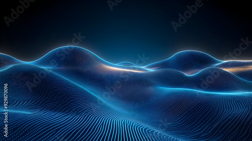 Futuristic landscape with g...