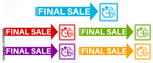 set collections colourful trendy final sale icon. last sale Sign label sticker design template vector illustration