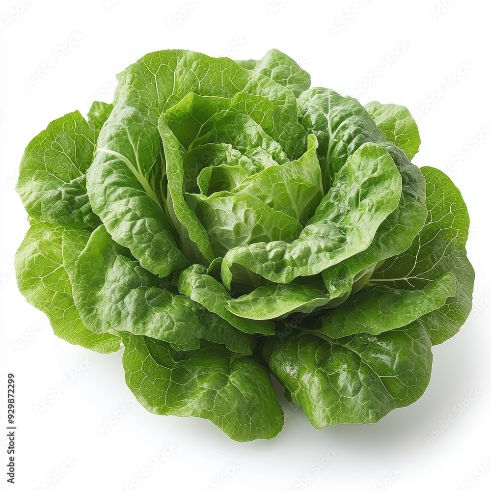 Fresh Green Butter Lettuce Head Isolated on White Background Fresh Green Butter Lettuce Head Isolated on White Background