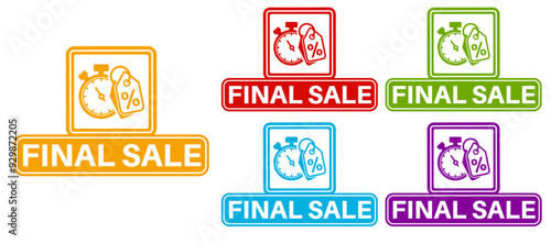 Set Special offer final sale banner icon labels sticker design template vector illustration