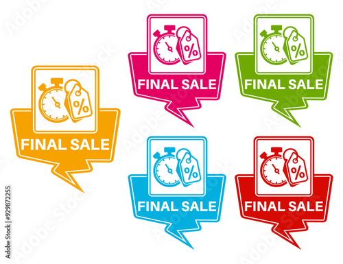 Set Special offer final sale banner icon labels sticker design template vector illustration