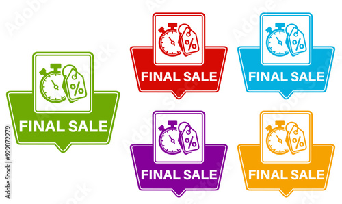 Set Special offer final sale banner icon labels sticker design template vector illustration