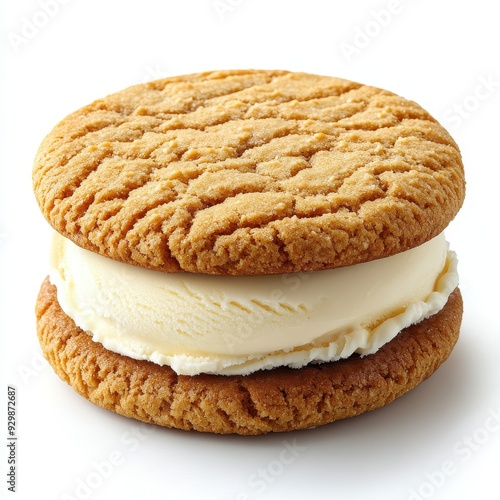 Homemade Oatmeal Cookie Ice Cream Sandwich Delicious Dessert