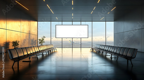 Modern airport waiting area...