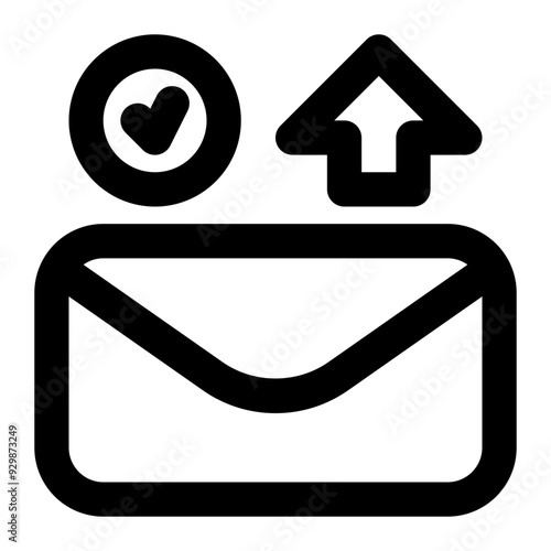 email delivered, email sent, sending email, email delivery, message delivered, message sent outline icon