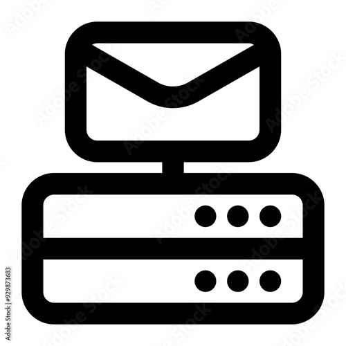 email server, email provider, email, hosting, dedicated, server, database outline icon