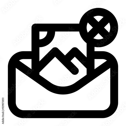 image blocking, email, disable, image, picture, blocked outline icon