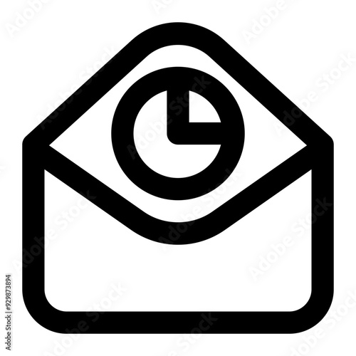 open rate, open email, rate, email marketing, email, analysis, percentage, acceptance rate outline icon