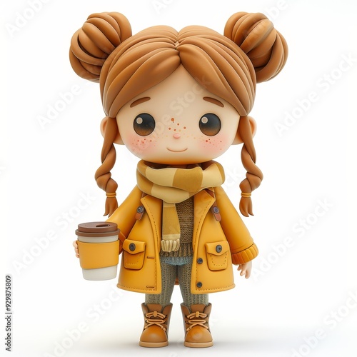 Adorable clay woman drinking coffee full body faci  018 toy, doll, cartoon, clown, holiday, object, isolated, child, animal, boy, figurine, smile, play, fun, decoration, halloween, hat, gift, dog, bab photo