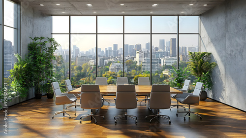 Modern conference room with...