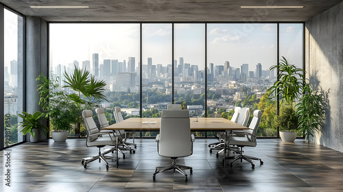 Modern conference room with...