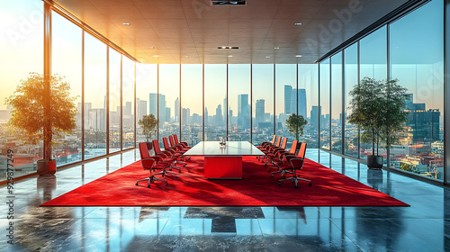 Modern conference room with...