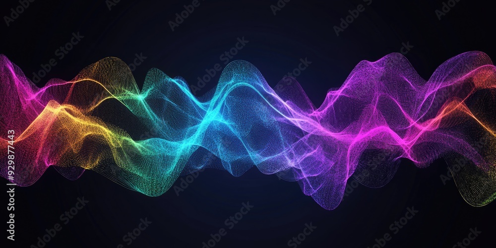 Obraz premium Colored Lines on Black Background