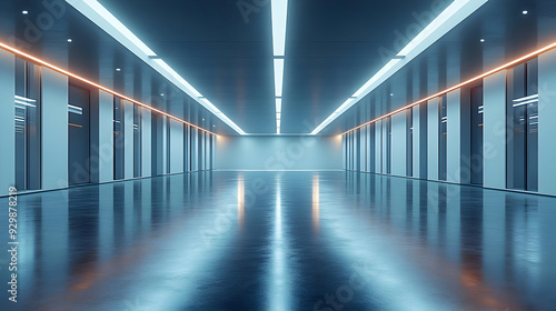 Modern corridor with reflec...