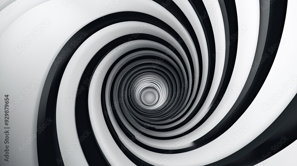 Abstract black and white spiral design, with ample copy space on the right. Abstract black and white spiral design, with ample copy space on the right.