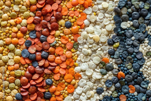 Colorful Lentils Abstract Background – Vibrant Mixed Pulses for Design, Print, Card, Poster