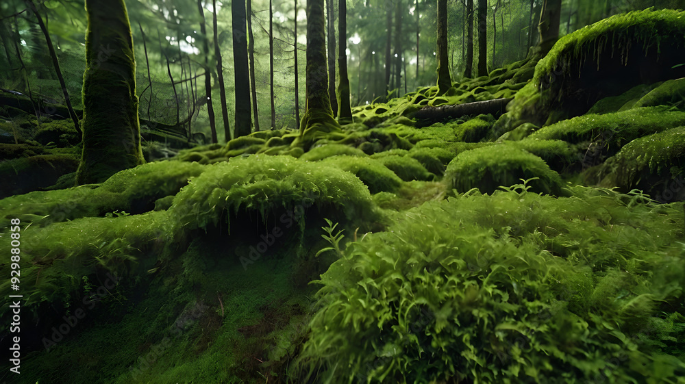 Top view green moss forest nature texture background Top view green moss forest nature texture background