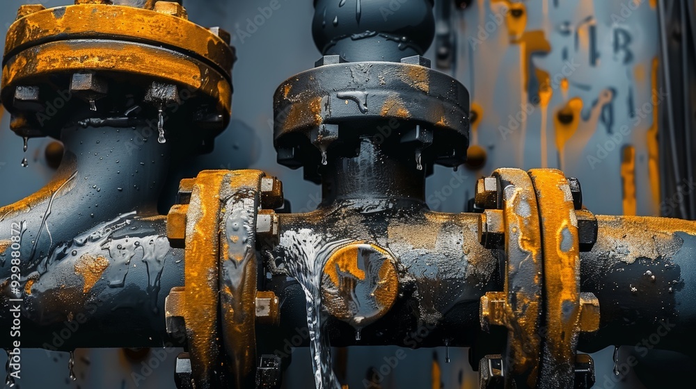 custom made wallpaper toronto digitalPicture of a water pipe system in an industrial plant with a leaking problem.