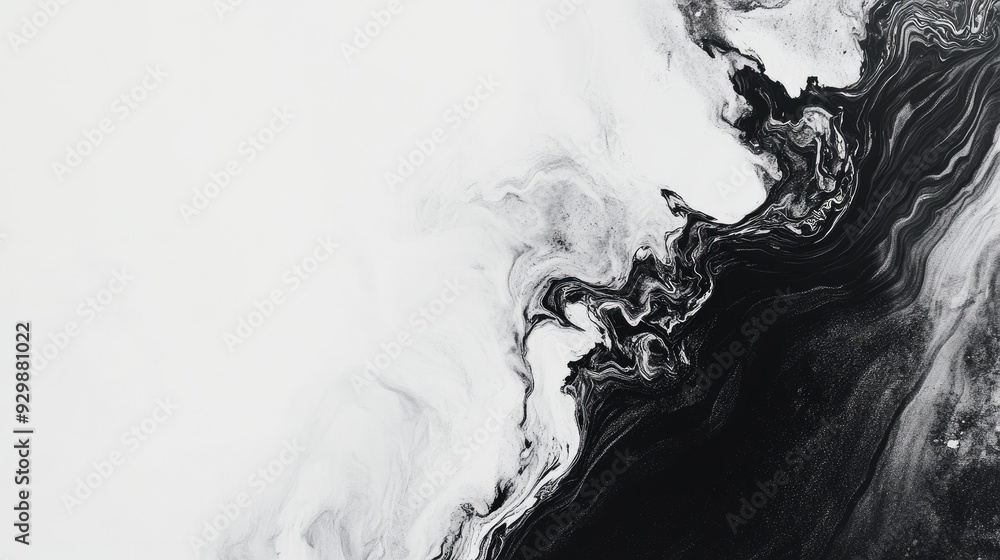 Top view of black and white abstract design with plenty of copy space on the right side. Top view of black and white abstract design with plenty of copy space on the right side.