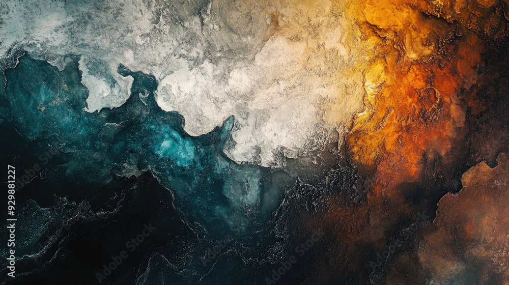 Aerial perspective of a rough abstract background with a mix of bright and dark colors, highlighting texture Aerial perspective of a rough abstract background with a mix of bright and dark colors, highlighting texture