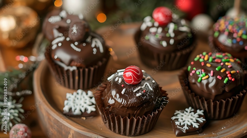 Christmas themed chocolate throw pastries Christmas themed chocolate throw pastries