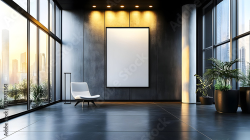 Modern interior with a blan...