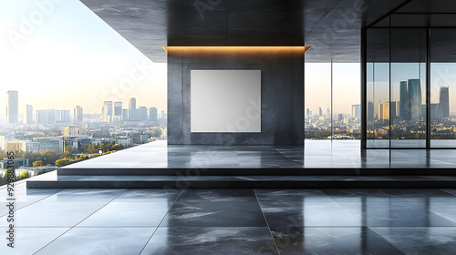Modern interior with a city...