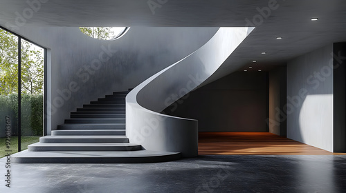 Modern interior with a spir...