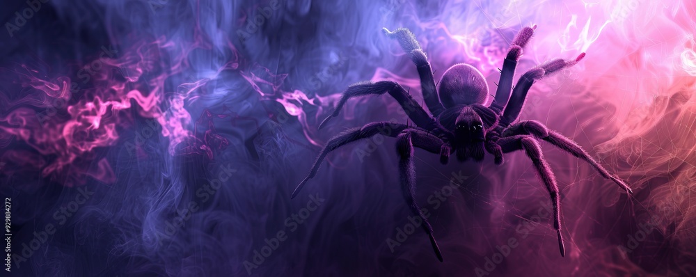 Obraz premium spider against fog.