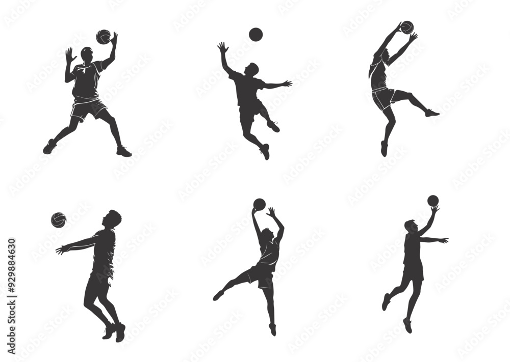 custom made wallpaper toronto digitalvolleyball player. volleyball athlete silhouettes
