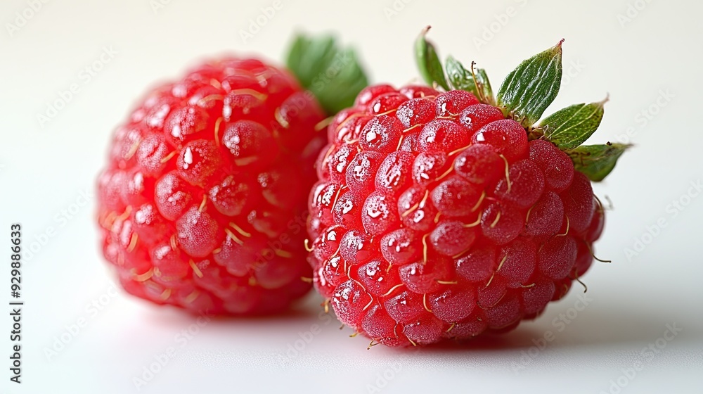 Red raspberry on a white background. Red raspberry on a white background.