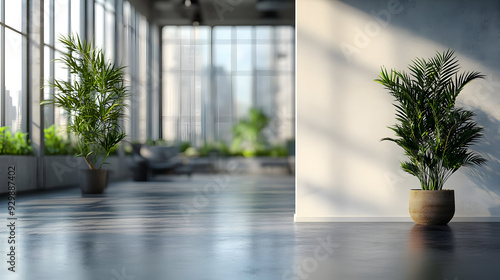 Modern interior with plants...
