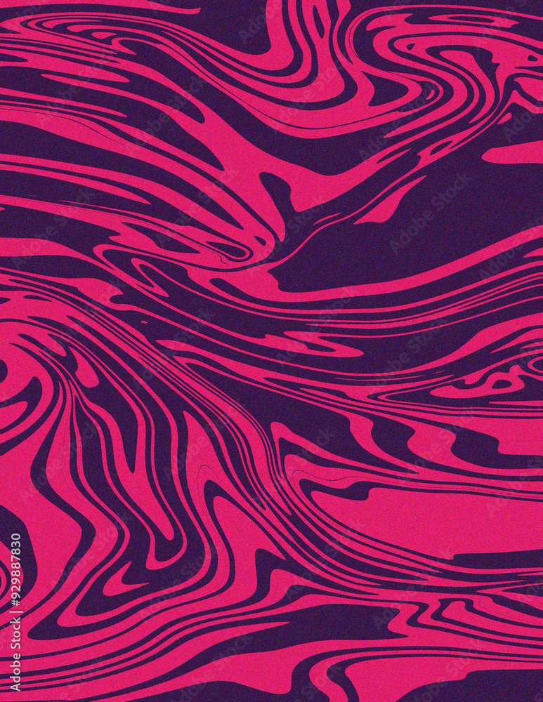 Fototapeta premium Red covers abstract geometric background. Liquid dynamic grainy texture. Fluid marble texture.
