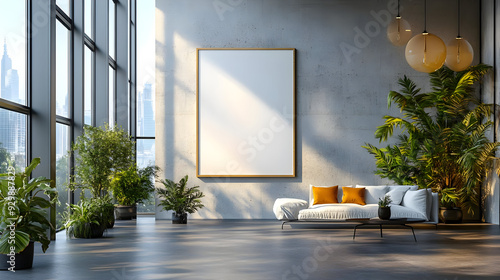 Modern interior with plants...