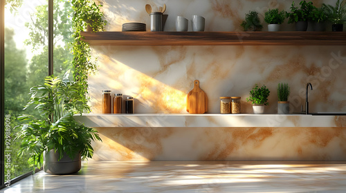 Modern kitchen interior wit...