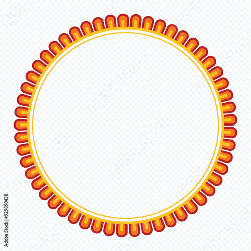 Durga Puja, Sale. Tag, Poster, Png. Background, Frame, Border, Ornate Circular Frame with Floral Patterns

