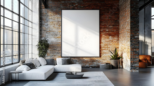 Modern living room with a m...