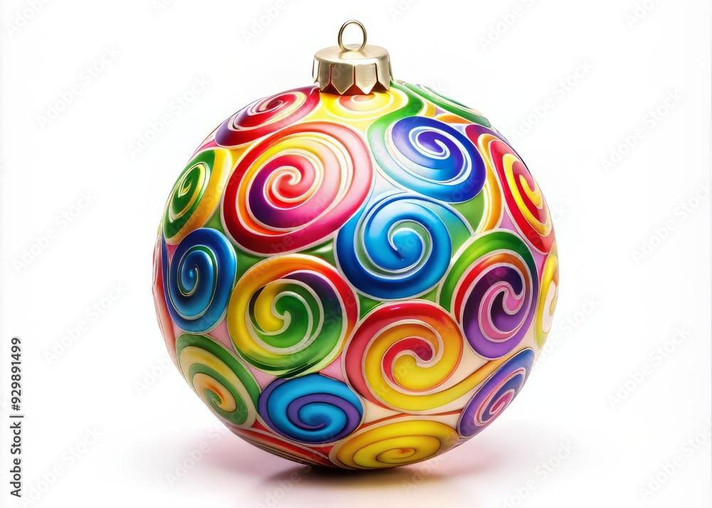 Vibrant swirl-patterned party paper ornament in assorted colors, isolated on white background, perfect for festive decorations, celebrations, and joyful gatherings.