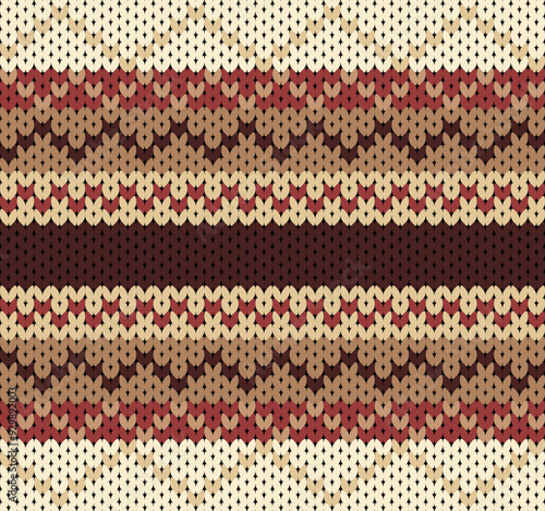 Warming Color Knitting Pattern. Geometric Vector Illustration Background for Textile Print Design.