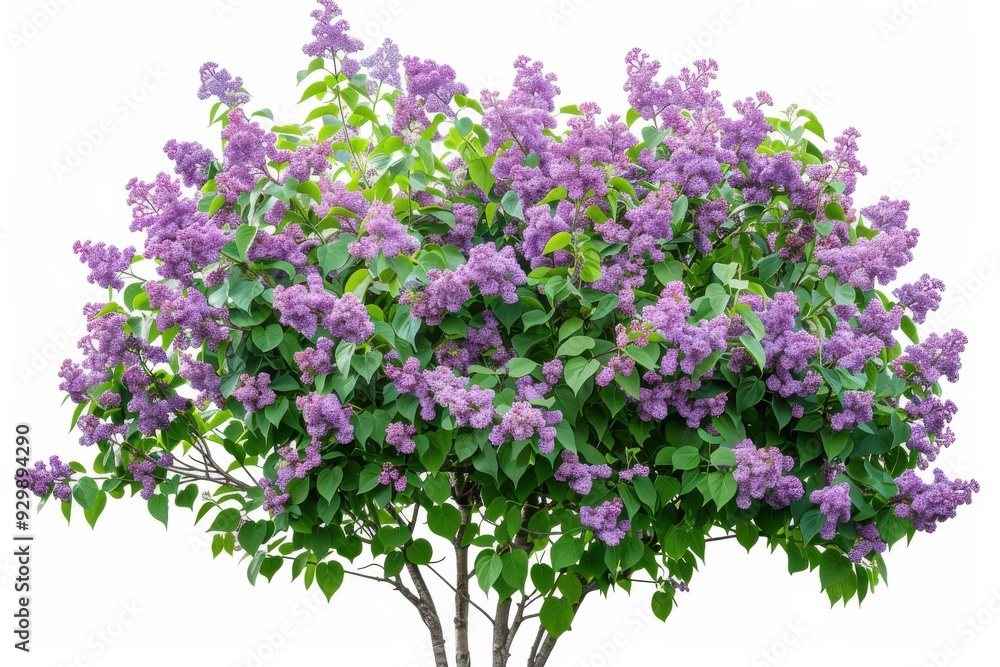 Lilac Bush in Bloom Isolated on White. Lilac Bush in Bloom Isolated on White.