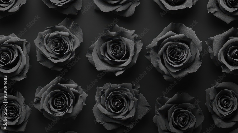A monochromatic arrangement of roses creating a visually striking pattern. A monochromatic arrangement of roses creating a visually striking pattern.