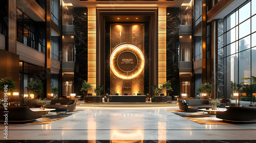Modern lobby with elegant d...