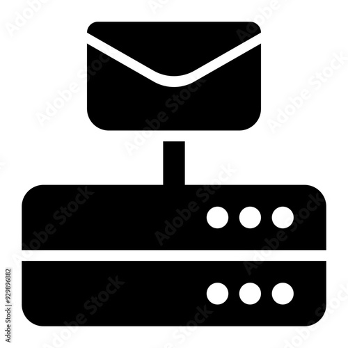 email server, email provider, email, hosting, dedicated, server, database solid or glyph icon
